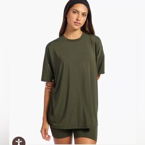 Nuuds FULL SET Original Biker Short and Oversized T-Shirt Darkest Olive Medium